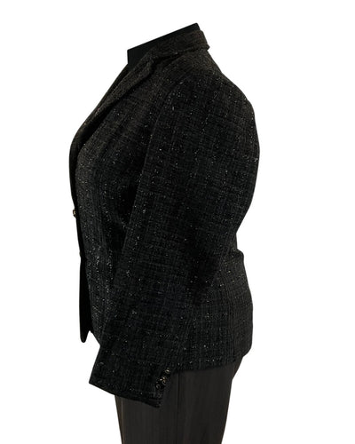 Women's Tweed wool blazer Black, party blazer, glittering blazer, high quality tweed wool, Perth, Au