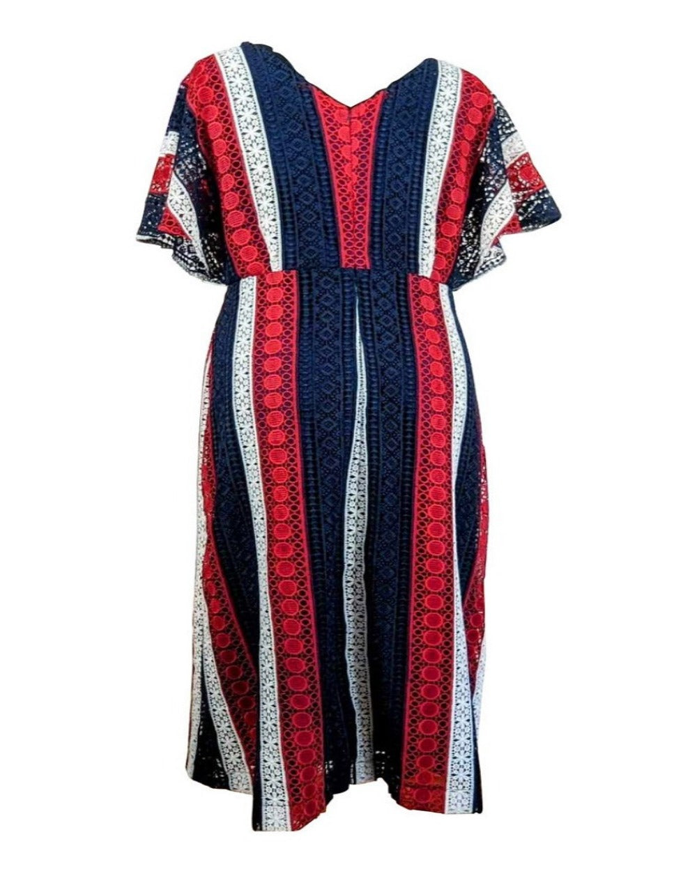 New Women's party dress, midi, navy, red & white, laced fabric, Perth Au,