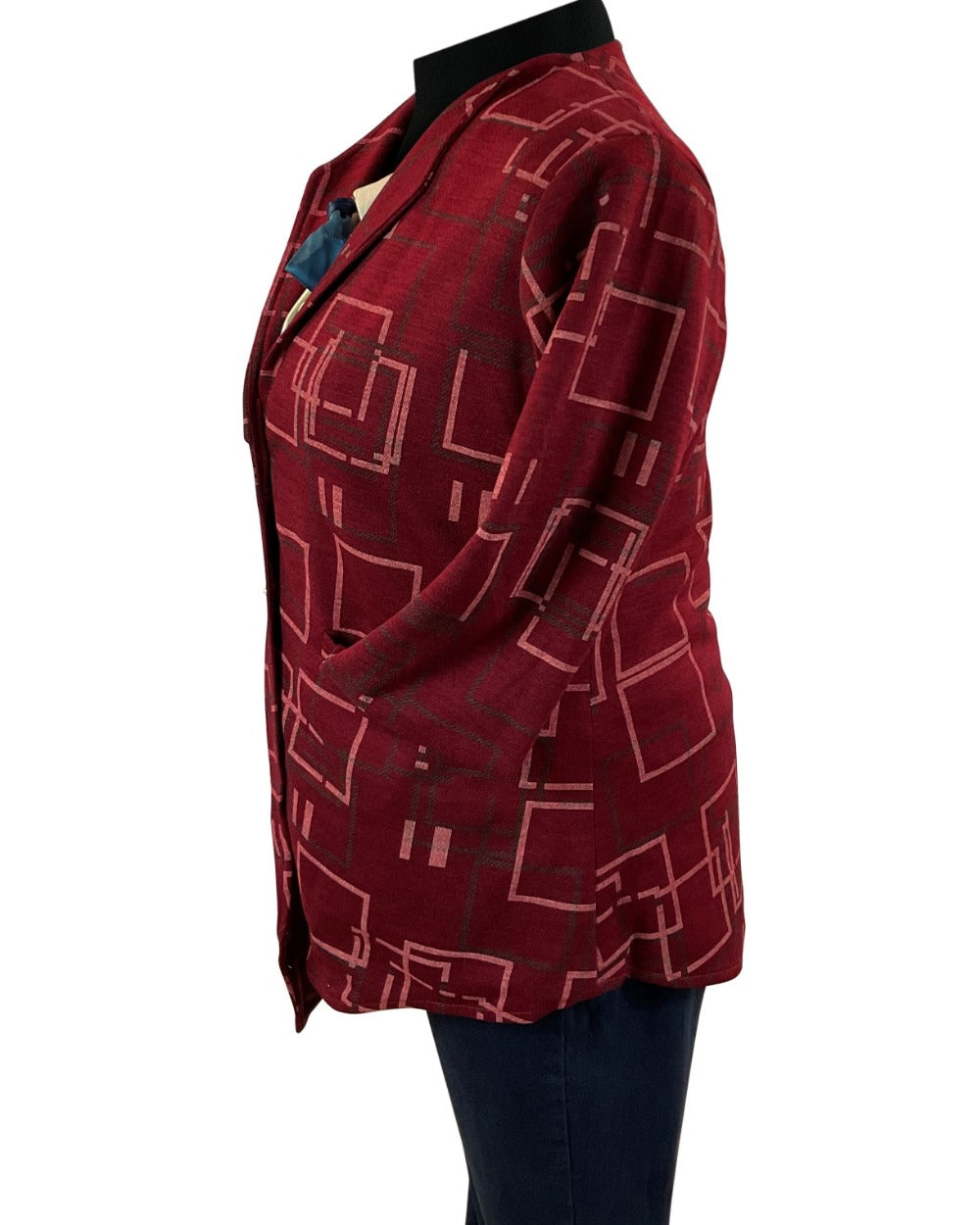Women's red jacket, asymmetrical hem high quality wool jacket, Perth, Au