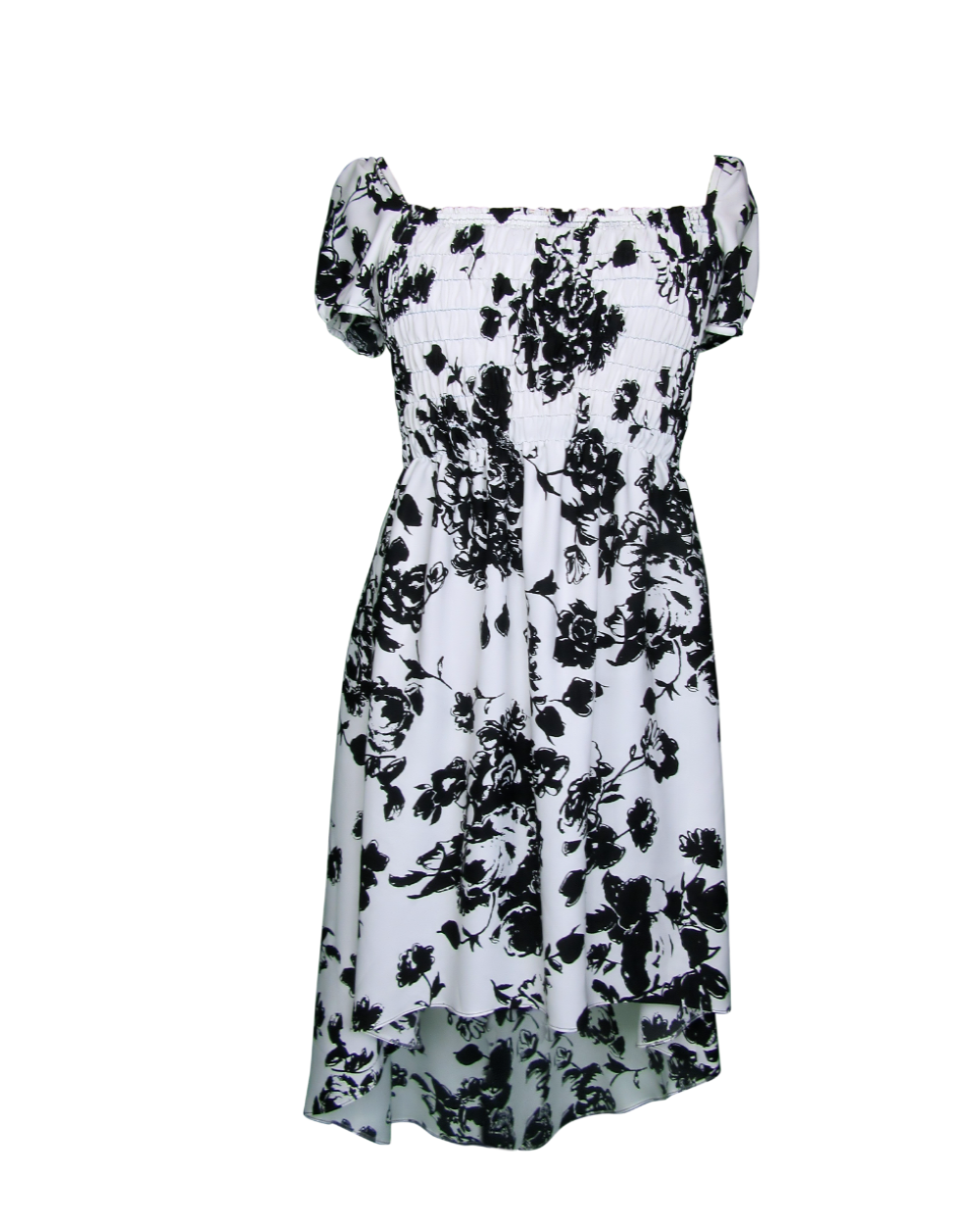 Women's Black and White Waterfall Summer Dress, asymmetrical dress, Perth, Au