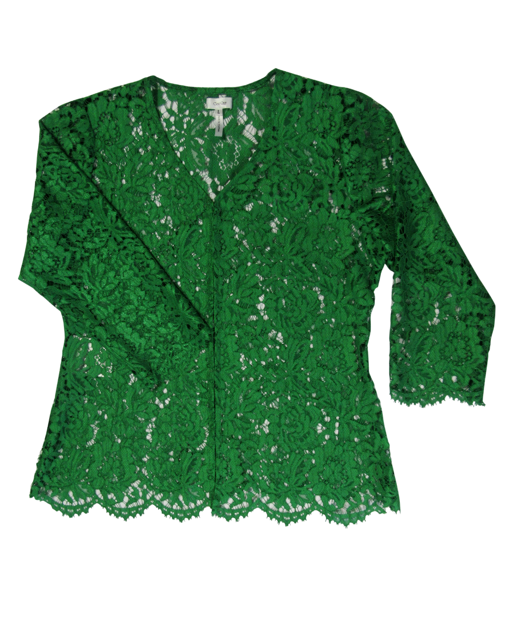 Women green jacket, green laced jacket Au, Cleo Quy