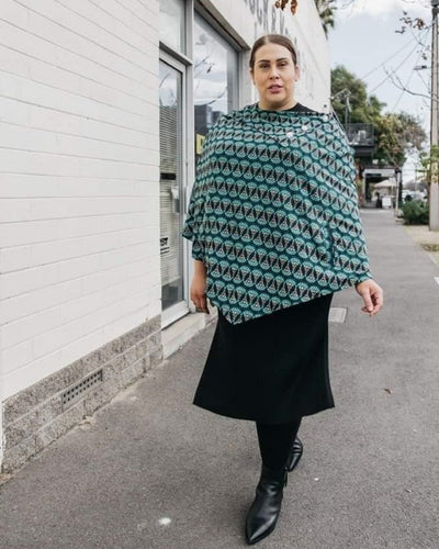 Poncho Sweater, winter Poncho with pockets, green poncho